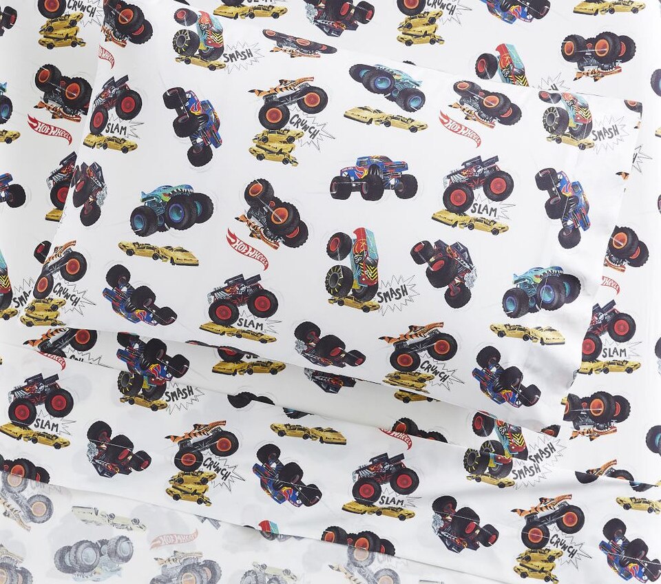 Hot Wheels® Monster Trucks™ Organic Sheet Set & Pillowcases Pottery